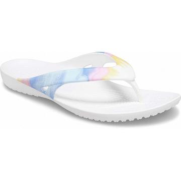 Sandalias Crocs Kadee II Printed Flip Mujer Blancos Morados | Mexico 0514ZUTG